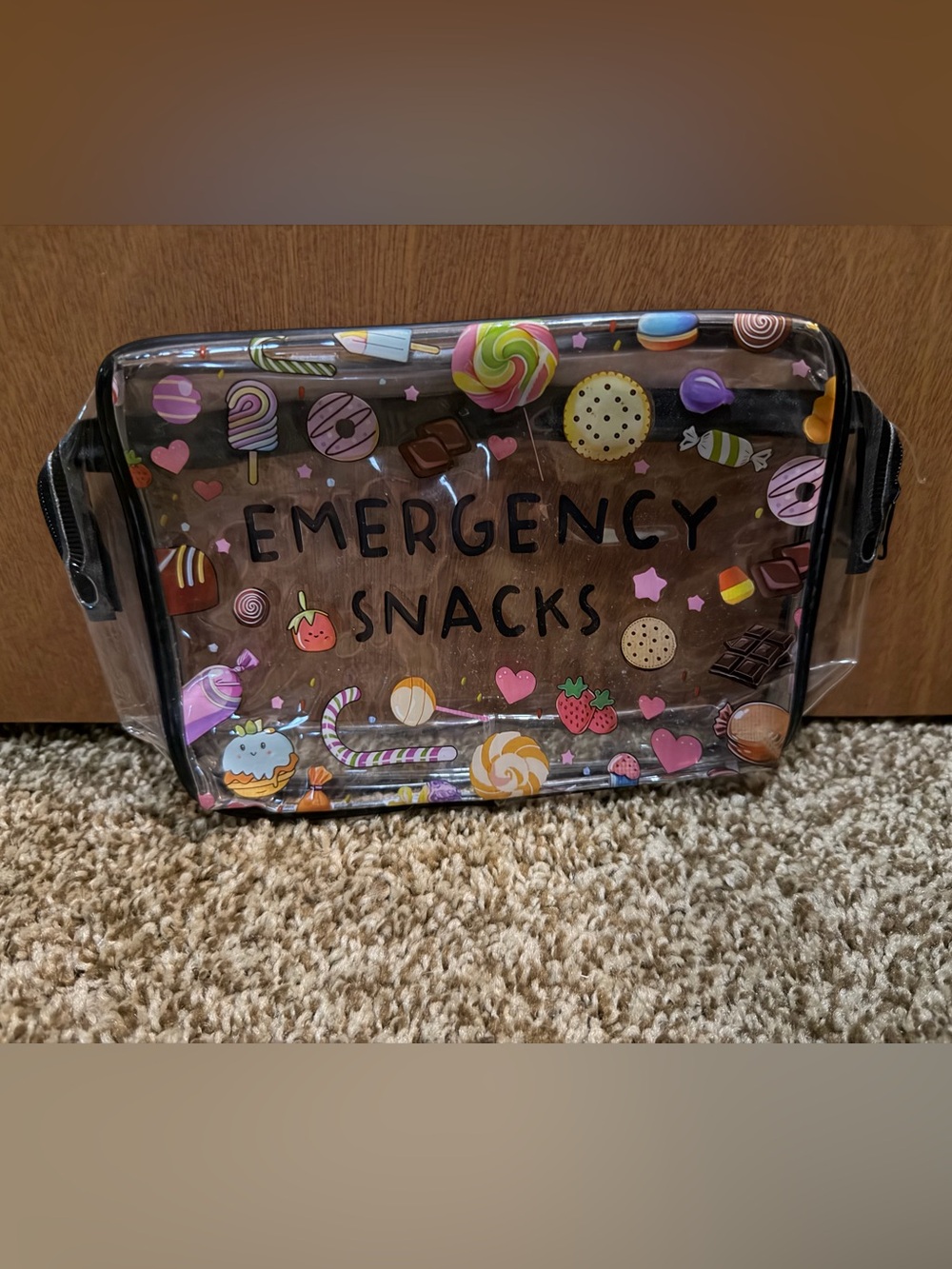 Emergency Snacks Clear Candy-Print Snack Bag - Unbranded